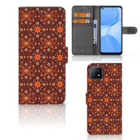 OPPO A73 5G Telefoon Hoesje Batik Brown - thumbnail