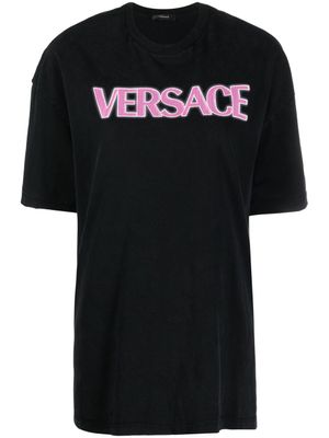 Versace t-shirt en coton à logo imprimé - Noir