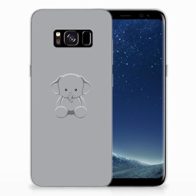 Samsung Galaxy S8 Telefoonhoesje met Naam Grijs Baby Olifant Samsung Galaxy S8 Telefoonhoesje met Naam Grijs Baby Olifant