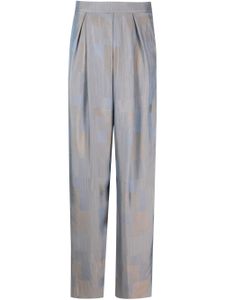 Giorgio Armani pantalon palazzo à imprimé patchwork - Bleu