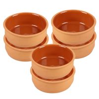 Tapas/sauzen/hapjes serveer schaaltjes set - 6x stuks - terracotta - 12 x 4 cm p/st