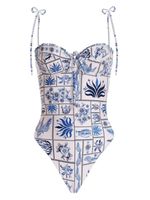 Agua By Agua Bendita maillot de bain Ébano Tinaja à imprimé - Bleu