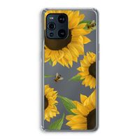 Sunflower and bees: Oppo Find X3 Pro Transparant Hoesje