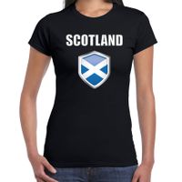 Schotland fun/ supporter t-shirt dames met Schotse vlag in vlaggenschild 2XL  -