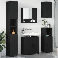 Badkamermeubelset 5 pcs Zwart 61 x 35 x 64 cm Bewerkt hout