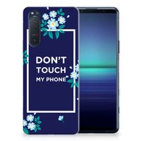 Sony Xperia 5II Silicone-hoesje Flowers Blue DTMP - thumbnail