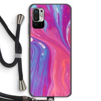 Paarse stroom: Xiaomi Redmi Note 10 5G Transparant Hoesje met koord