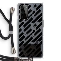 Zwarte vegen: OnePlus 9 Pro Transparant Hoesje met koord Zwarte vegen: OnePlus 9 Pro Transparant Hoesje met koord