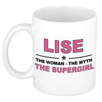 Lise cadeau mok - Woman Myth Supergirl - naam koffiemok - 300 ml - collega - moederdag