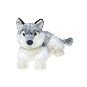 Nature Planet Pluche grijze Wolf knuffel - 48 cm - dieren speelgoed knuffels - wolven