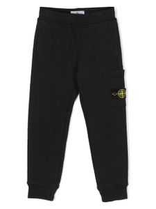 Stone Island Junior pantalon de jogging à patch Compass - Noir