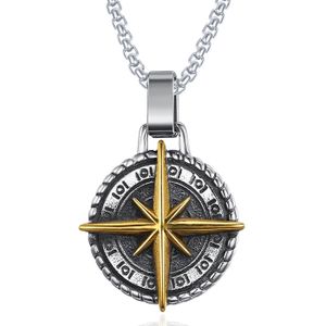 Mendes heren ketting Edelstaal Kompas Amulet