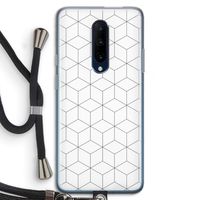 Zwart-witte kubussen: OnePlus 7 Pro Transparant Hoesje met koord
