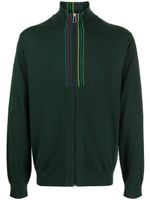 PS Paul Smith cardigan zippé à détails de rayures - Vert