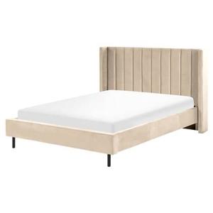 Beliani - VILETTE - Tweepersoonsbed - Beige - 140 x 200 cm - Fluweel