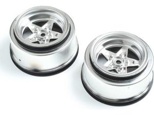 Losi - Rear Wheel Satin Chrome (2): 22S Drag (LOS43048)