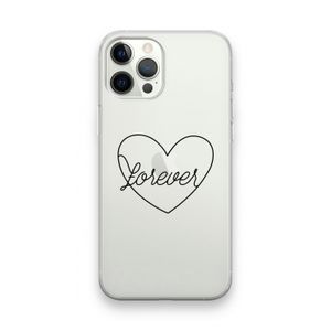 Forever heart black: iPhone 12 Pro Max Transparant Hoesje