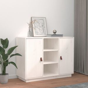 Dressoir 100x40x75 cm massief grenenhout wit