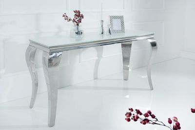 Sidetabel Moderne Barok 145cm wit zilver/ 37905