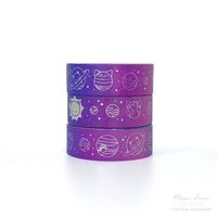 Meow Amor Creative Cat Solar System Silver Foil Washi Tape - thumbnail