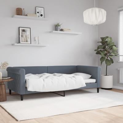 Slaapbank 90x190 cm fluweel donkergrijs