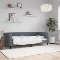 Slaapbank 90x190 cm fluweel donkergrijs