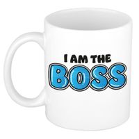 Cadeau koffie/thee mok voor baas - beste baas - blauw - 300 ml