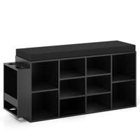 Schoenenbank met Parapluhouder Schoenenrek met 10 Vakken voor in De Gang met Beklede Zitting Zwart