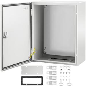 VEVOR schakelkast NEMA industriële behuizing 50x40x25cm NEMA 4X stalen verdeelkast IP66 waterdicht en stofdicht elektrische aansluitdoos voor buiten/binnen met montageplaat