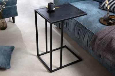 industrieele bijzettafel SLIM LINE 43cm zwart essen laptoptafel - 42007