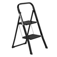 Giga Meubel Huishoudtrap 2 Treden - Zwart - Anti-Slip