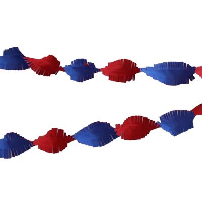 Feest slinger Holland thema - 2x stuks - rood / wit / blauw - crepe papier - 24M - draaislinger