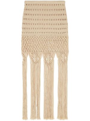 Alanui jupe en crochet A Love Letter To India - Tons neutres