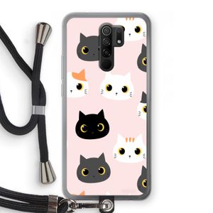 Katten: Xiaomi Redmi 9 Transparant Hoesje met koord