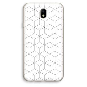 Zwart-witte kubussen: Samsung Galaxy J7 (2017) Transparant Hoesje