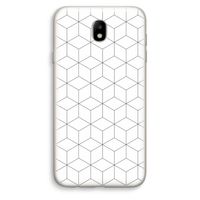 Zwart-witte kubussen: Samsung Galaxy J7 (2017) Transparant Hoesje
