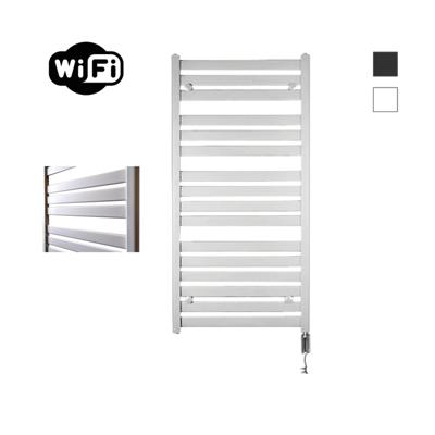 Sanicare HVW - Moda electrische WifiRadiator - 120x60cm - mat wit met thermostaat chroom - rechtsonder HRDWC 601200/W