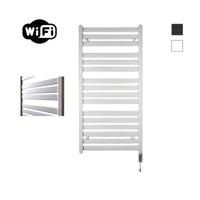 Sanicare HVW - Moda electrische WifiRadiator - 120x60cm - mat wit met thermostaat chroom - rechtsonder HRDWC 601200/W