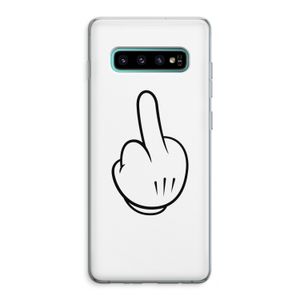 Middle finger white: Samsung Galaxy S10 Plus Transparant Hoesje