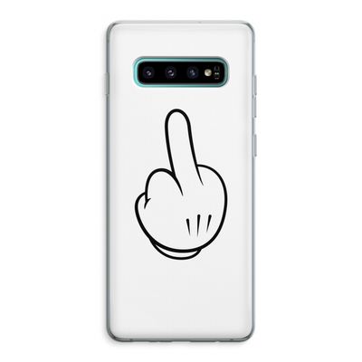 Middle finger white: Samsung Galaxy S10 Plus Transparant Hoesje