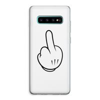 Middle finger white: Samsung Galaxy S10 Plus Transparant Hoesje