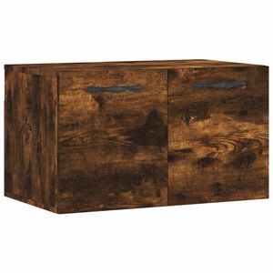 The Living Store Wandkast Gerookt Eiken - Zwevende Opbergkast - 60 x 36.5 x 35 cm - Duurzaam Hout