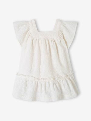 Feestelijke babyjurk met borduursel ecru
