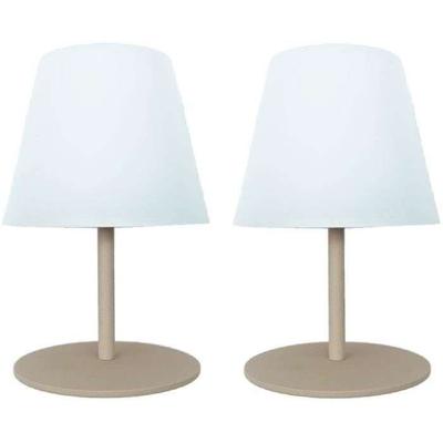 Set van 2 draadloze tafellampen - LUMISKY - TWINS - Crème - H16 cm - LED