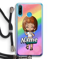 Chibi Maker vrouw: Huawei P30 Lite Transparant Hoesje met koord