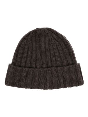 Brunello Cucinelli bonnet en cachemire à design nervuré - Marron