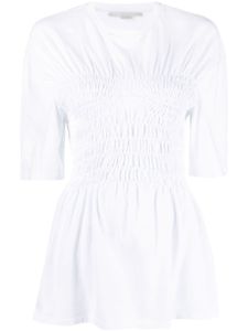 Stella McCartney t-shirt en coton à fronces - Blanc