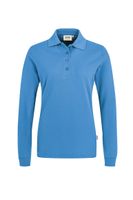 Hakro 215 Women's long-sleeved polo shirt MIKRALINAR® - Malibu Blue - 5XL