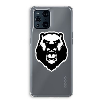 Angry Bear (white): Oppo Find X3 Transparant Hoesje