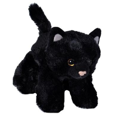 Wild Republic Kat/poes - pluche dieren knuffel - zwart - 18 cm - katten Wild Republic Kat/poes - pluche dieren knuffel - zwart - 18 cm - katten